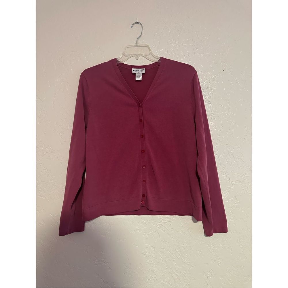 PENDLETON Large Button Front Silk Blend Cardigan Sweater